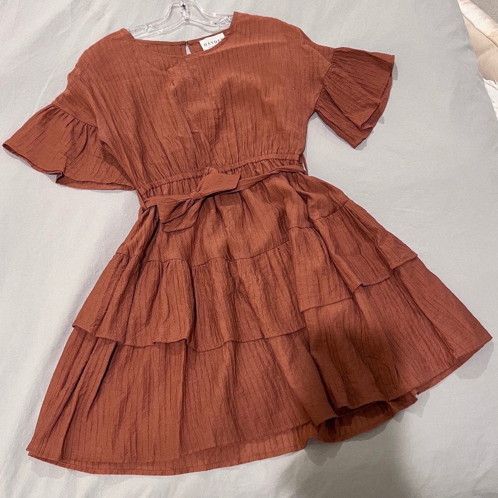 Copper Ruffled Dress
